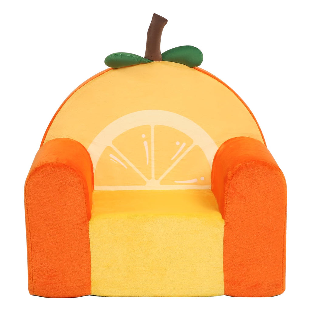 MOMCAYWEX Comfy Cute Toddler Chair, Soft Kids Couch with High Density Foam, Toddler Reading Chair, Orange