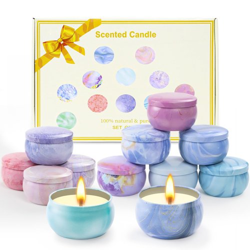 Scented Candles Gift Set for Women, 12 Pack 2.5oz Candles for Home Scented, Soy Wax Aromatherapy Candle Set, 300 Hour Long Lasting, Christmas Gifts Birthday Gifts for Women Friends Sister Colleague