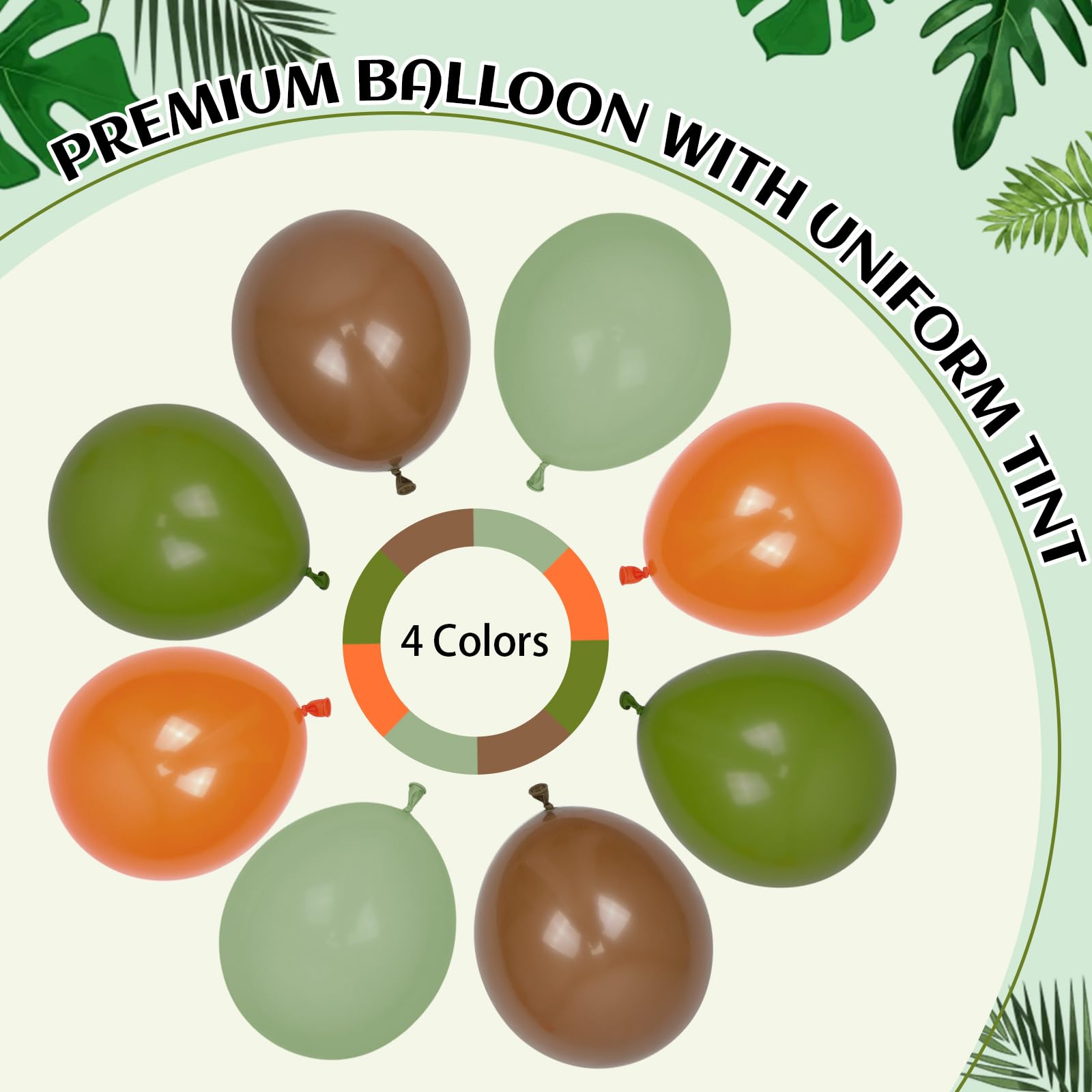 141pcs Dinosaur Balloon Garland Arch Kit, Brown Orange Sage Green Latxe Balloons for Jungle Safari Dinosaur Baby Shower Birthday Party Decorations
