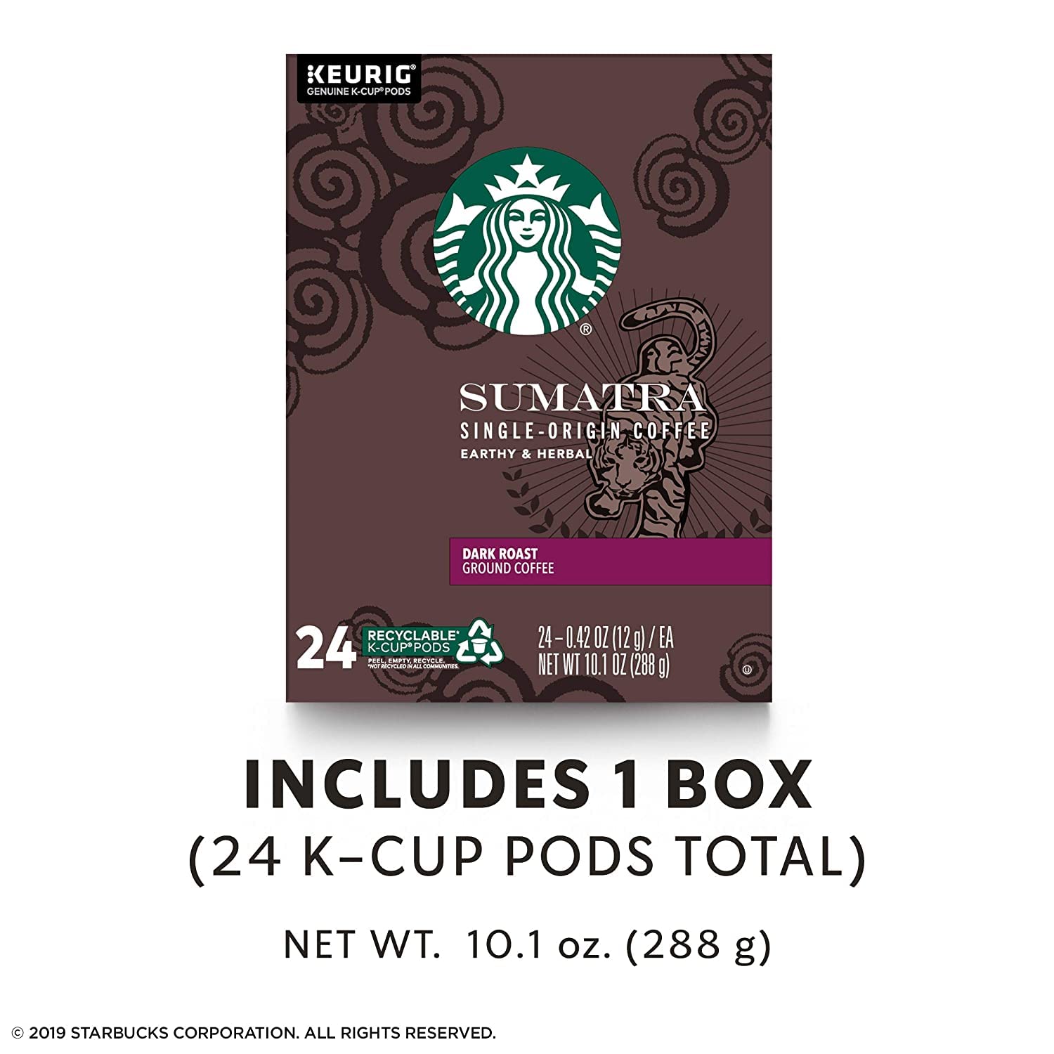 Starbucks Sumatra K-Cup Pods - Rich, Bold Flavor for Keurig Brewers | 24 Count