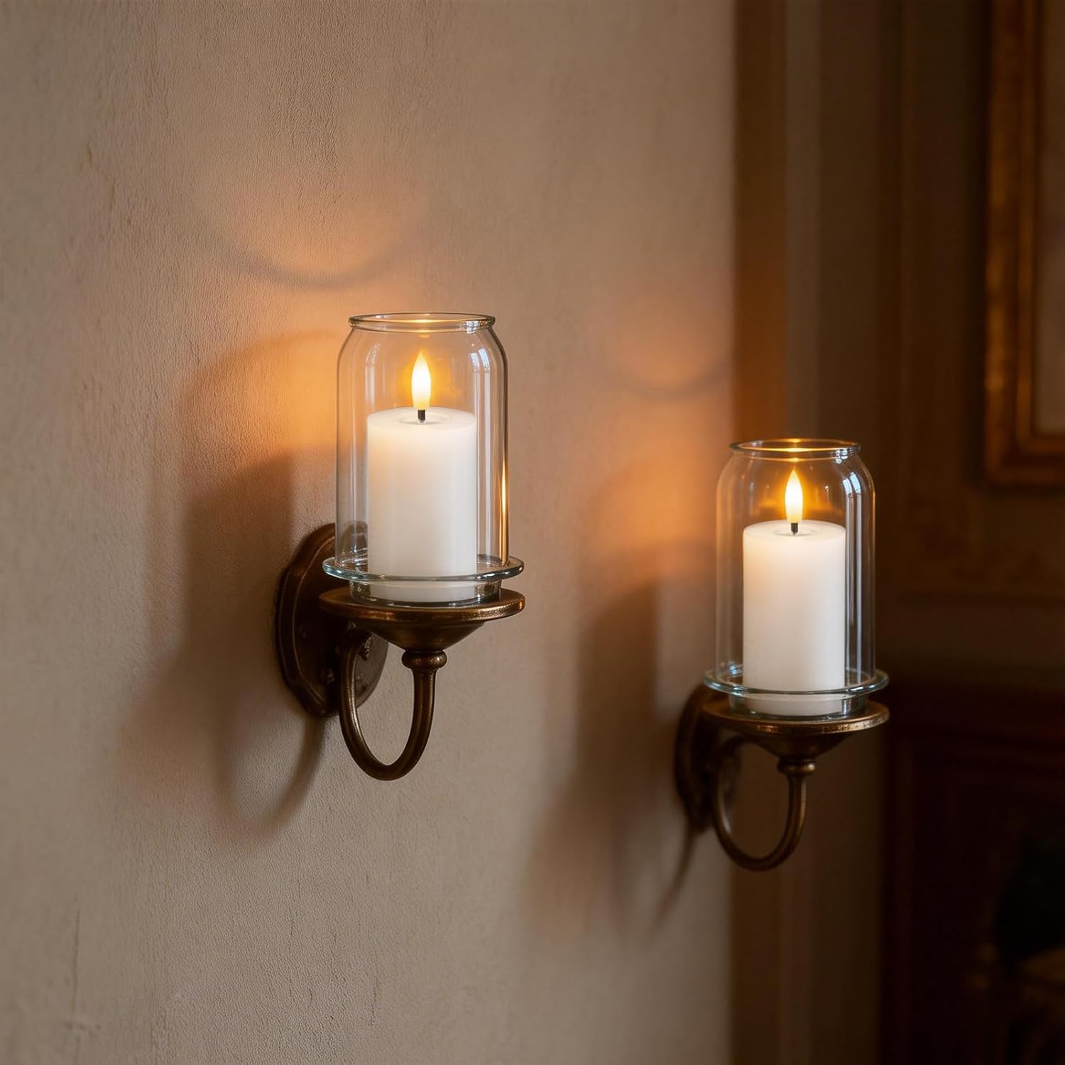 Mirror Surface Votive Candles - Battery Operated LED with Remote Timer | 6-Pack Real Wax, Flickering White 2" H x 4.5”