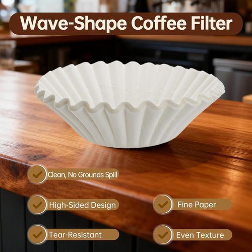 Bunn 100 Count Coffee Filters - Commercial Basket Filters for Enhanced Brew Extraction | White Disposable Paper