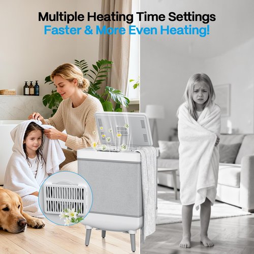 Jripae 35L Towel Warmers for Bathroom, Foldable Towel Warmer, Bucket Hot Towel Warmer Spa with Dryer, Delay Timer & Dry/Heat Modes - Fits Robe, Blanket or Large Towels, PJ's