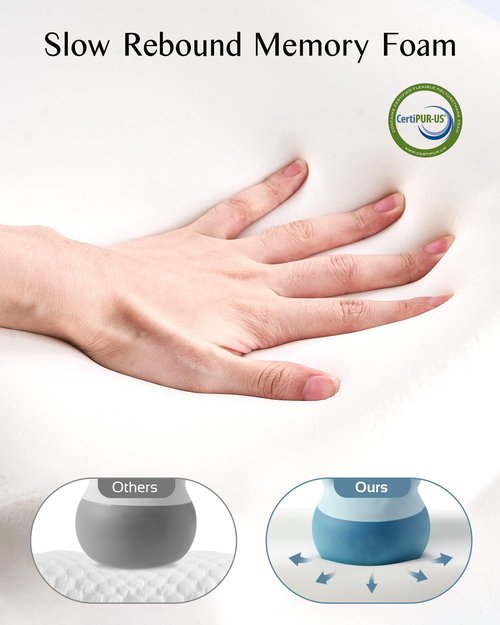 CPAP Pillow for Side Sleeping, Sleep Apnea Pillow for All CPAP Masks Users to Reduce Air Leaks & Masks Pressure, Memory Foam Pillow with Cooling & Breathable Pillowcase for Side Back Sleeper