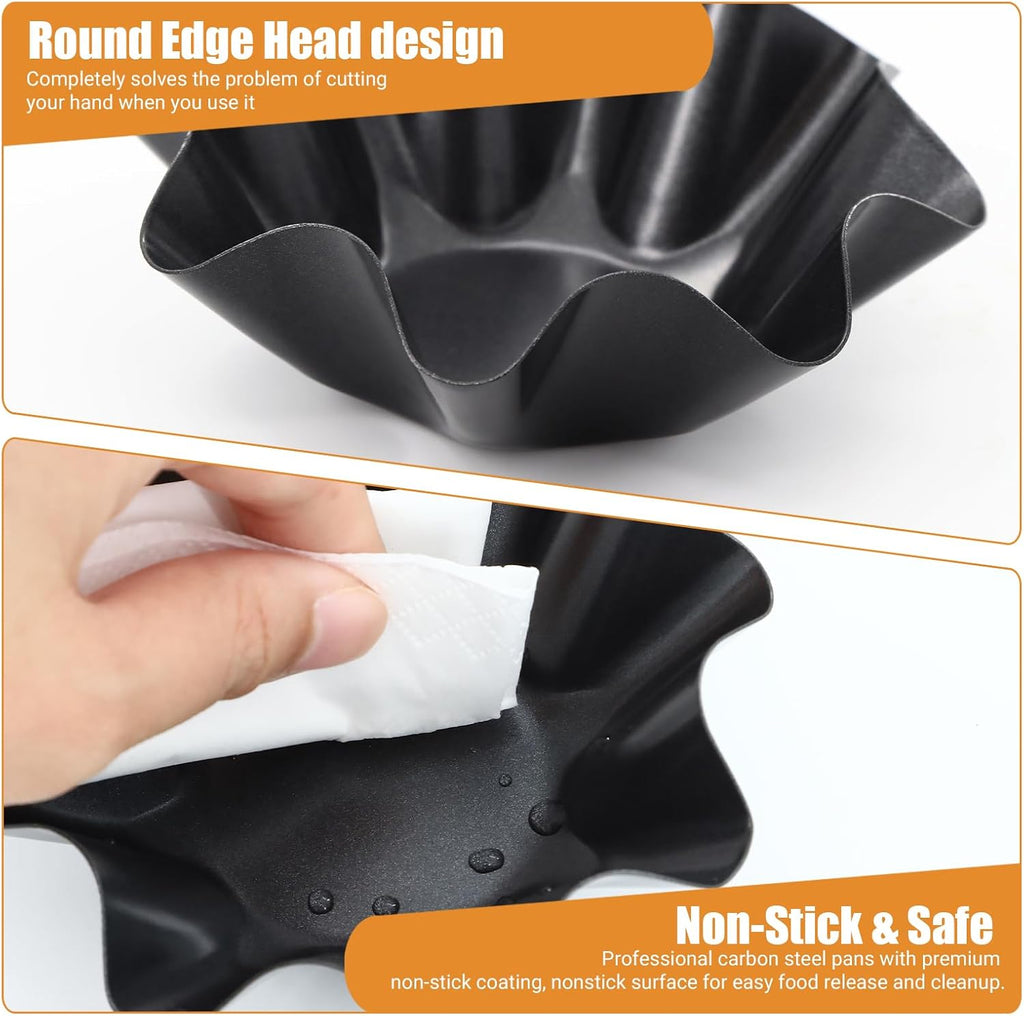 MVVM Taco Salad Bowl Maker - 6 Pcs Carbon Steel Tortilla Shell Pans for Perfectly Fried Salads