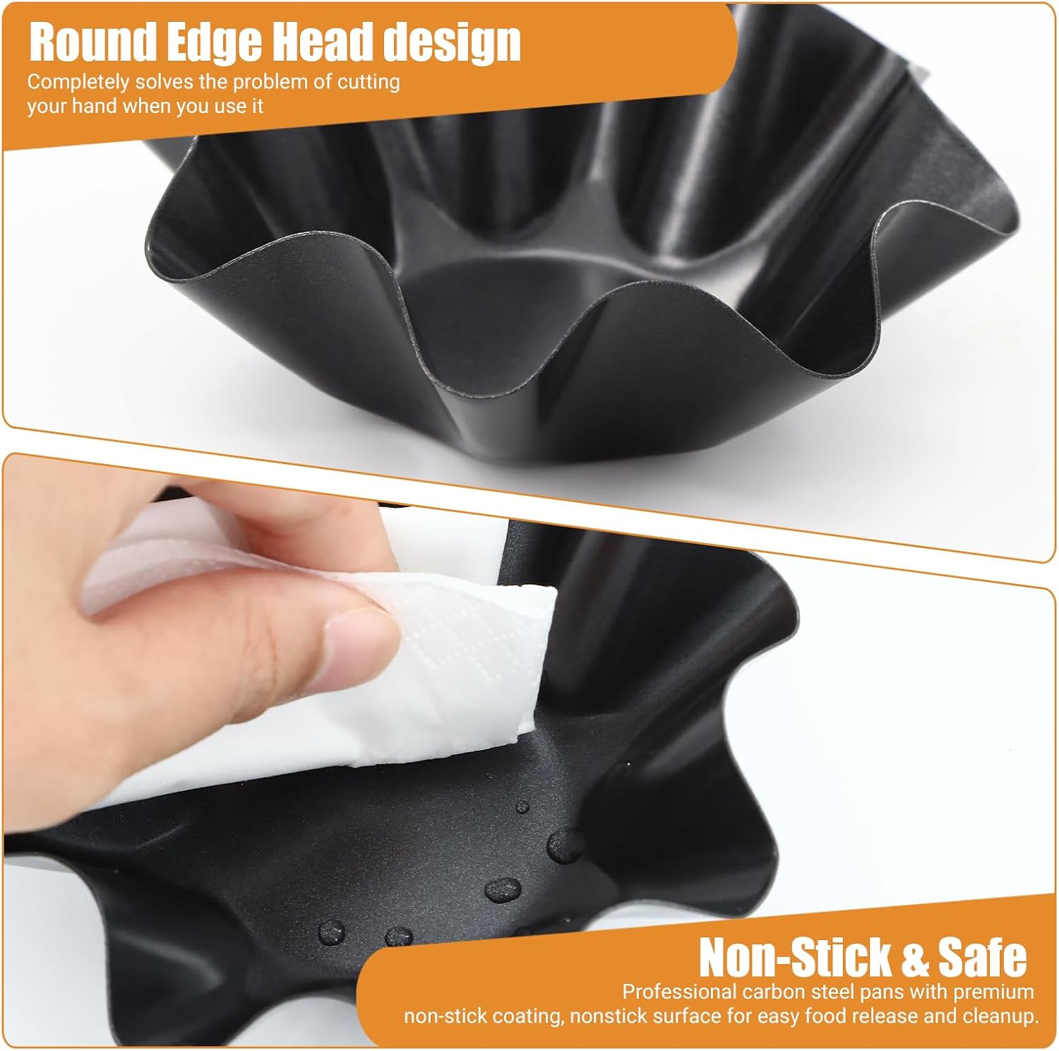 MVVM Taco Salad Bowl Maker - 6 Pcs Carbon Steel Tortilla Shell Pans for Perfectly Fried Salads