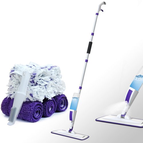 Hisucbetter Spray Mop for Floor Cleaning with 60" Extension Handle, Dry/Wet Mop with 14oz Refillable Bottle, 3 Washable Pads&5 Disposable Refills for Hardwood Laminate Tile Floor Dust Cleaning.