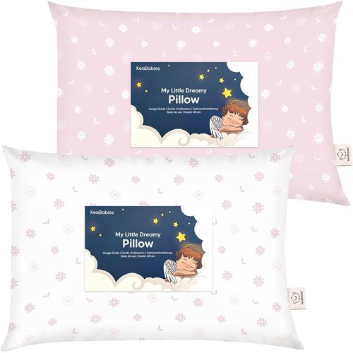 KeaBabies Toddler Pillows - Soft Organic Cotton for Ages 2-5 | 13x18 Inches, Machine Washable, Ideal for Sleep & Travel