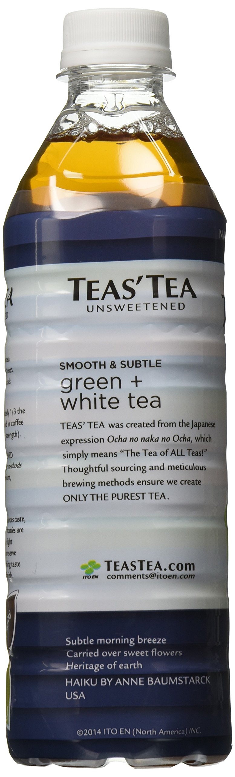 Teas' Tea Unsweetened Green + White, 16.9 Fl Oz (Pack of 12)
