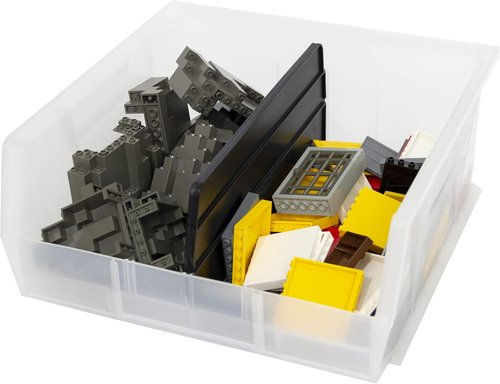 Akro-Mils Plastic Length Dividers - Custom Storage Inserts for Tools & Crafts | 6-Pack, Black