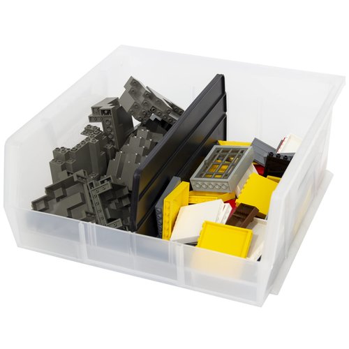 Akro-Mils 40230 Plastic Length Dividers for AkroBins Stackable Storage Bins Models 30230, 30235, 30255, Custom Storage Inserts for Tools, Crafts & Supplies, 6-Pack, Black