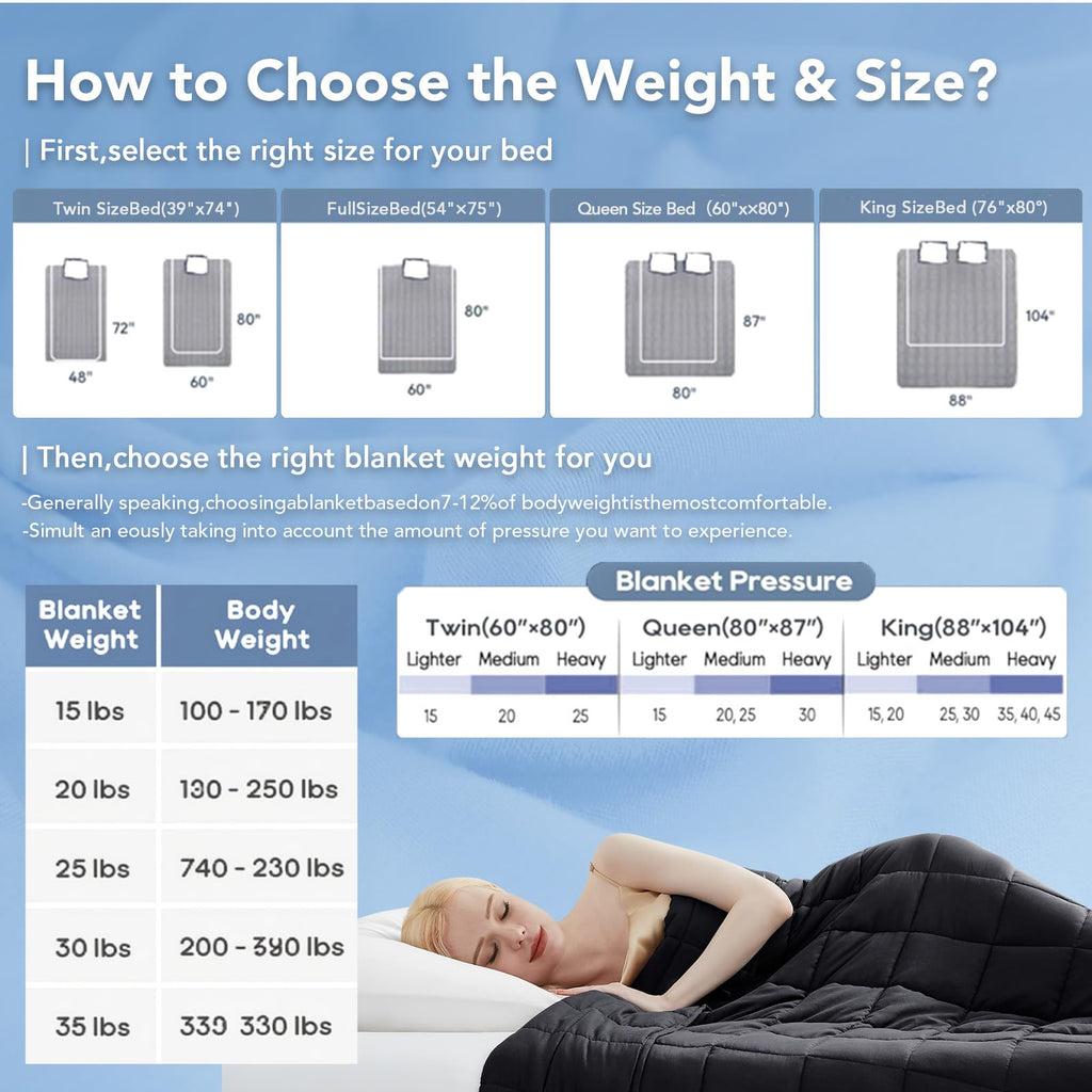 Topcee Weighted Blanket for Adults (20 lbs, 60" x 80") Queen Size Soft Cooling Heavy Blanket Sleeping, Apply to 190-210 lbs Body, Thick Breathable Blanket with Glass Bead, Easy Care