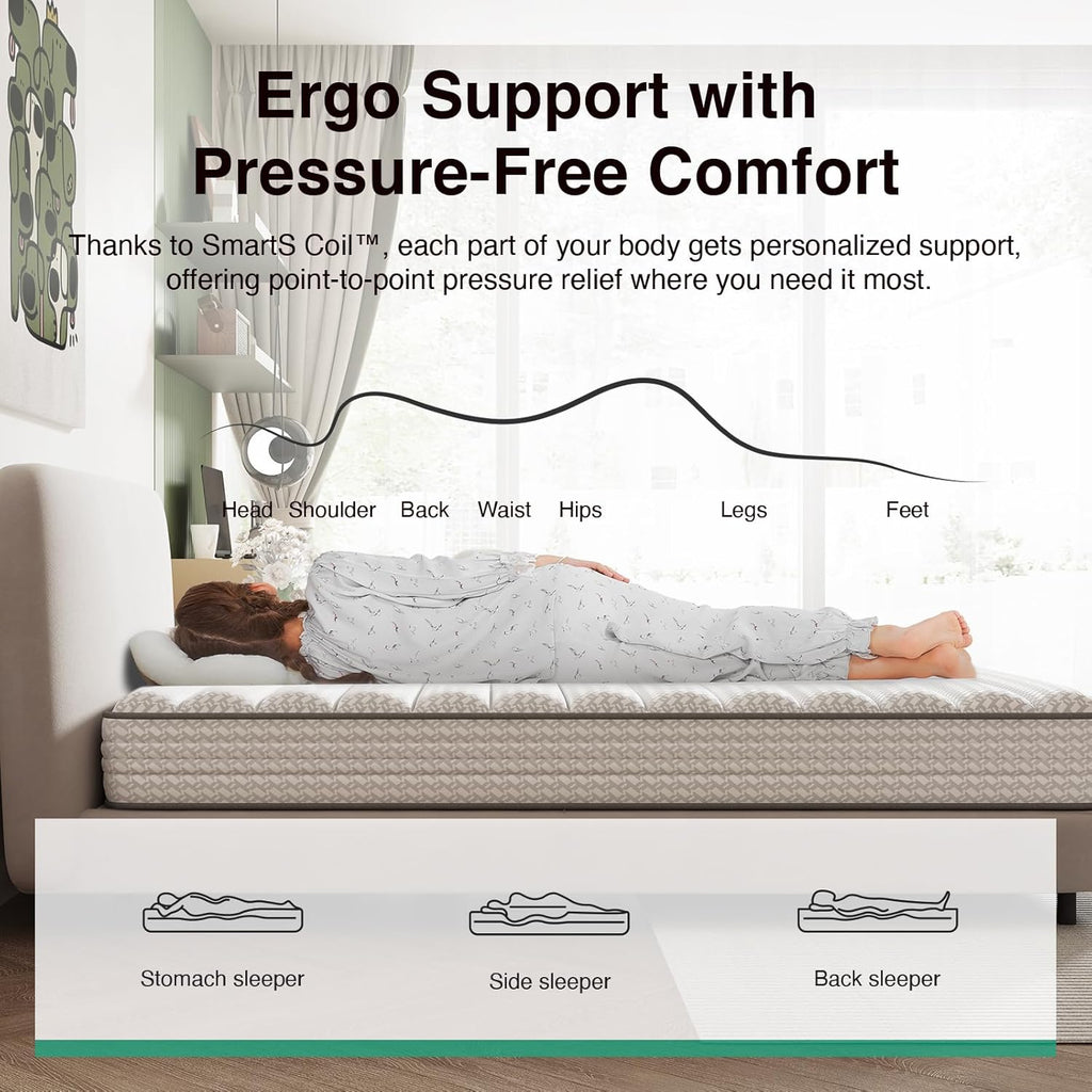 Novilla Twin Mattress - 6 Inch Medium Plush Foam & Spring Hybrid | CertiPUR-US Certified for Kids