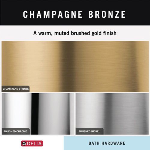 Delta Linden (1-Pack) Hand Towel Holder Champagne Bronze Towel Racks for Bathroom Wall Round Towel Ring Holder for Bath Towel Hanger for Kitchen, Bathroom Accessories 79446-CZ