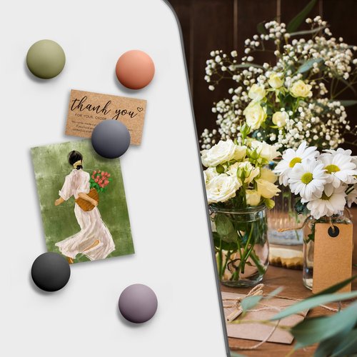 GOOZADA 20Pcs Round Fridge Magnets Strong,10 Colours Refrigerator Magnet, Classroom Magnets, Matte Fridge Accessories, Cute Decor Accessories, Strong Whiteboard Magnet for Locker, Office, School