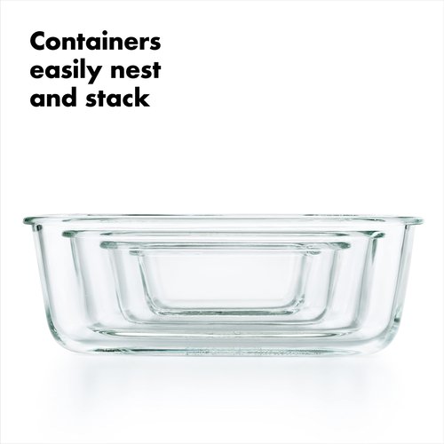 OXO Good Grips 4-Piece Smart Seal Leakproof Mini Glass AirtightContainer Set