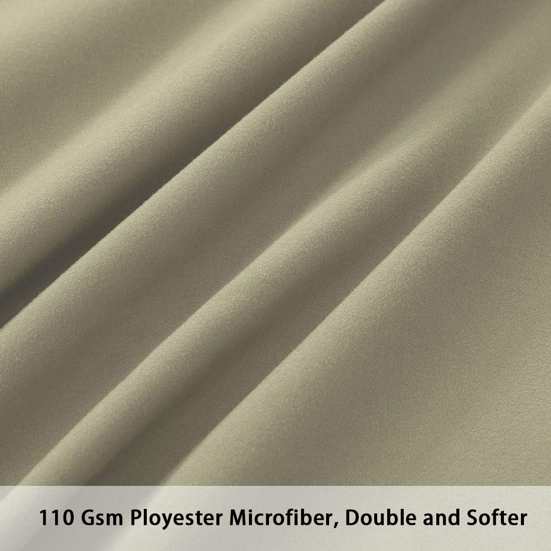 PiccoCasa Zippered Pillowcases - Soft 100% Brushed Microfiber Set of 2 | Standard Khaki (20"x26")