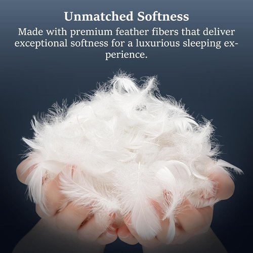 COZSINOOR Goose Feather Pillows - Queen Size Set of 2 | Soft 600 TC Cotton Cover, Fluffy Down Alternative for All Sleepers