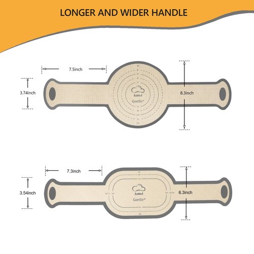 Silicone Bread Sling, Round and Oval Dutch Oven Baking Mat with Upgraded Handles, Non-Stick & Easy Clean Baking Mat to Transfer Sour Dough Easily, 2 Pcs Reusable Bread Mat Set