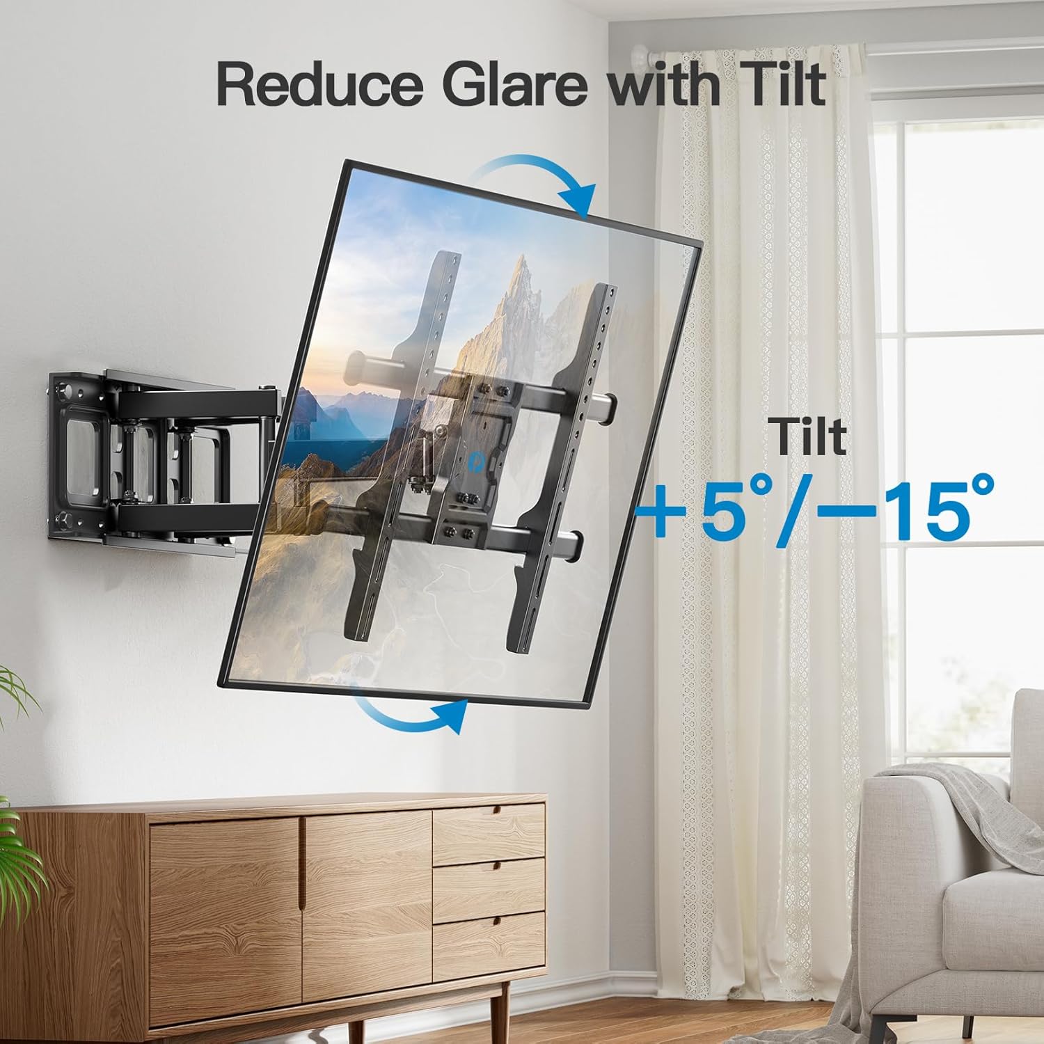 Pipishell Full Motion TV Wall Mount - Fits 37-84 Inch TVs Up to 132lbs | Articulating Swivel & Tilt Design