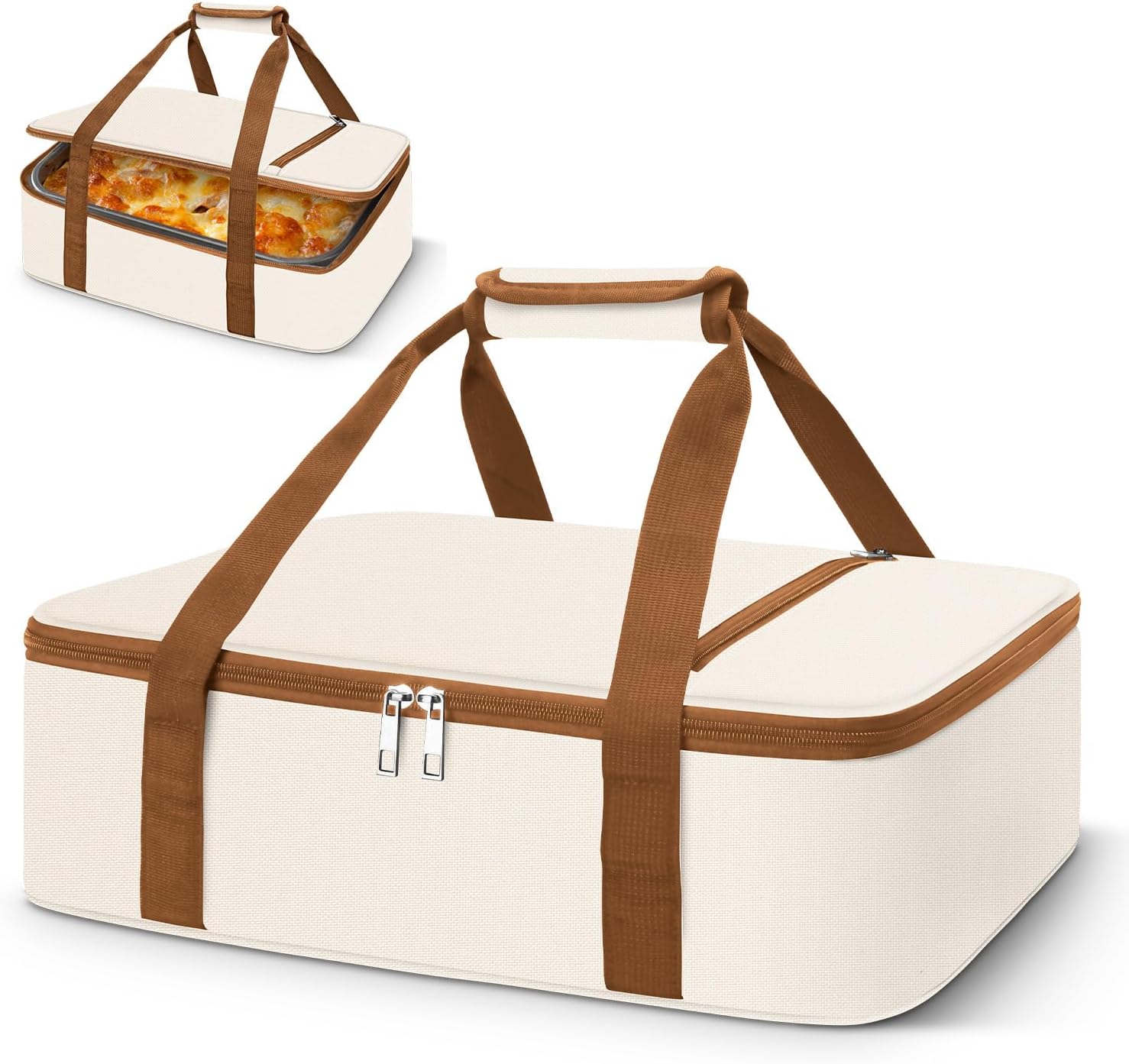 Coobiiya Insulated Casserole Carrier - Keeps Food Hot or Cold | Portable Tote Fits 9" x 13" Dish