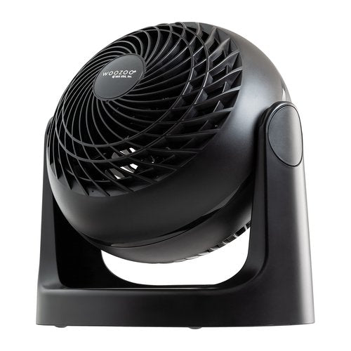 IRIS USA WOOZOO Desk Fan, Air Circulator, 3 Speeds, 52ft Max Air Distance, 360° Adjustable Tilt, 30 db Quiet Motor, Fan for Bedroom, Office, Dorm, Medium, Black