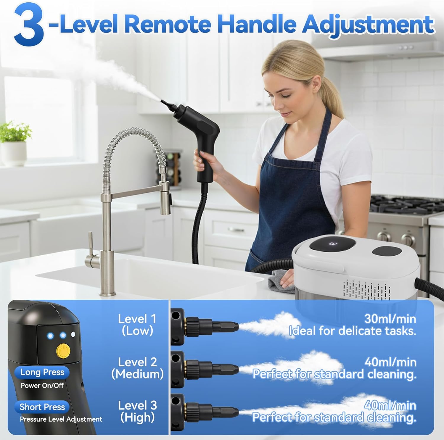 Skiennix Steam Cleaner - 2500W High-Pressure Steamer with 15s Fast Heat-Up & 1.4L Tank | 14 Accessories Included