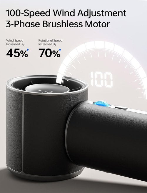 JISULIFE Handheld Fan Pro1 Mini - Elite PU Leather Design, 30-Hour Cooling Power | Portable Black Fan for Travel & Outdoor
