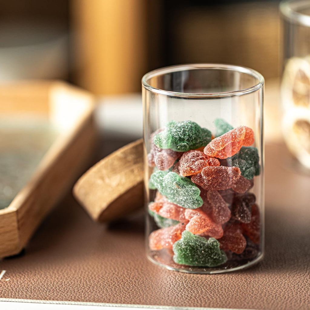 wangsdjy 10oz Glass Storage Container - Airtight Glass Jars with Cork Lid, Spice Jars, Candy Jar, Food Storage Jars for Candy, Spices, Coffee, Tea, Nuts (2PCS)