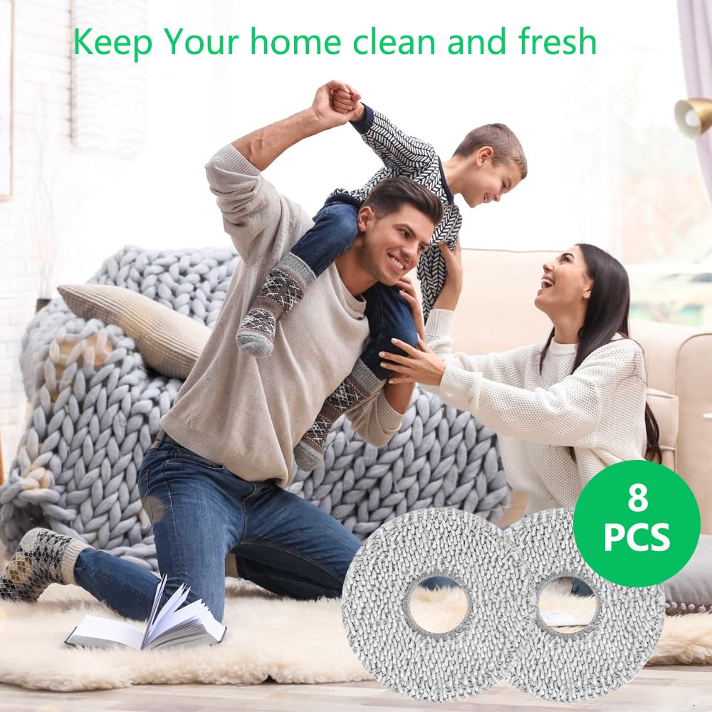 8 Pack Replacement Mop Pads Compatible with Irobot Roomba Plus 405＆505 Combo Robots,8 Pack Washable and Reusable Mop Refills (8 Pack)