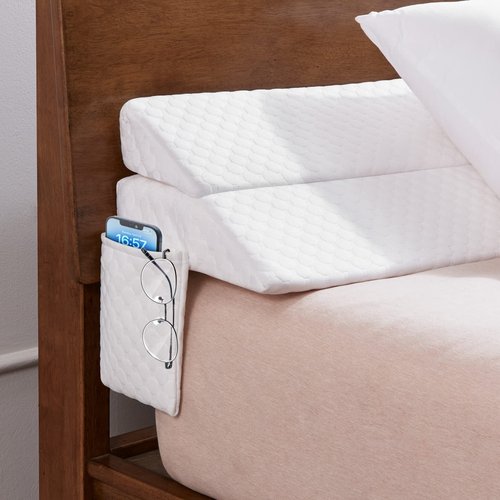 EUHAMS Twin Size Bed Wedge Pillow - Bed Gap Filler Mattress Wedge Headboard Pillow - Fill The Gap (0-7") Between Headboard and Mattress for Sleeping Backrest Pillow (39"x10"x6" White)