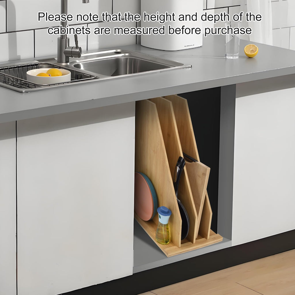 YeeBeny Tray Dividers for Cabinets,Td3 Tray Dividers for Kitchen Cabinets,Vertical Cabinet Organizer for Pans, Lids, Pot And Pan, Cookie Sheets, Cutting Boards Kitchen Storage, 12in Lx15.5in Wx23in H