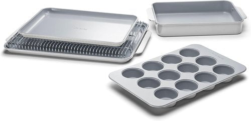 Caraway Nonstick Ceramic Bakeware Set - 5 Pieces of Assorted Baking Pans & Sheets | Non-Toxic, Gray