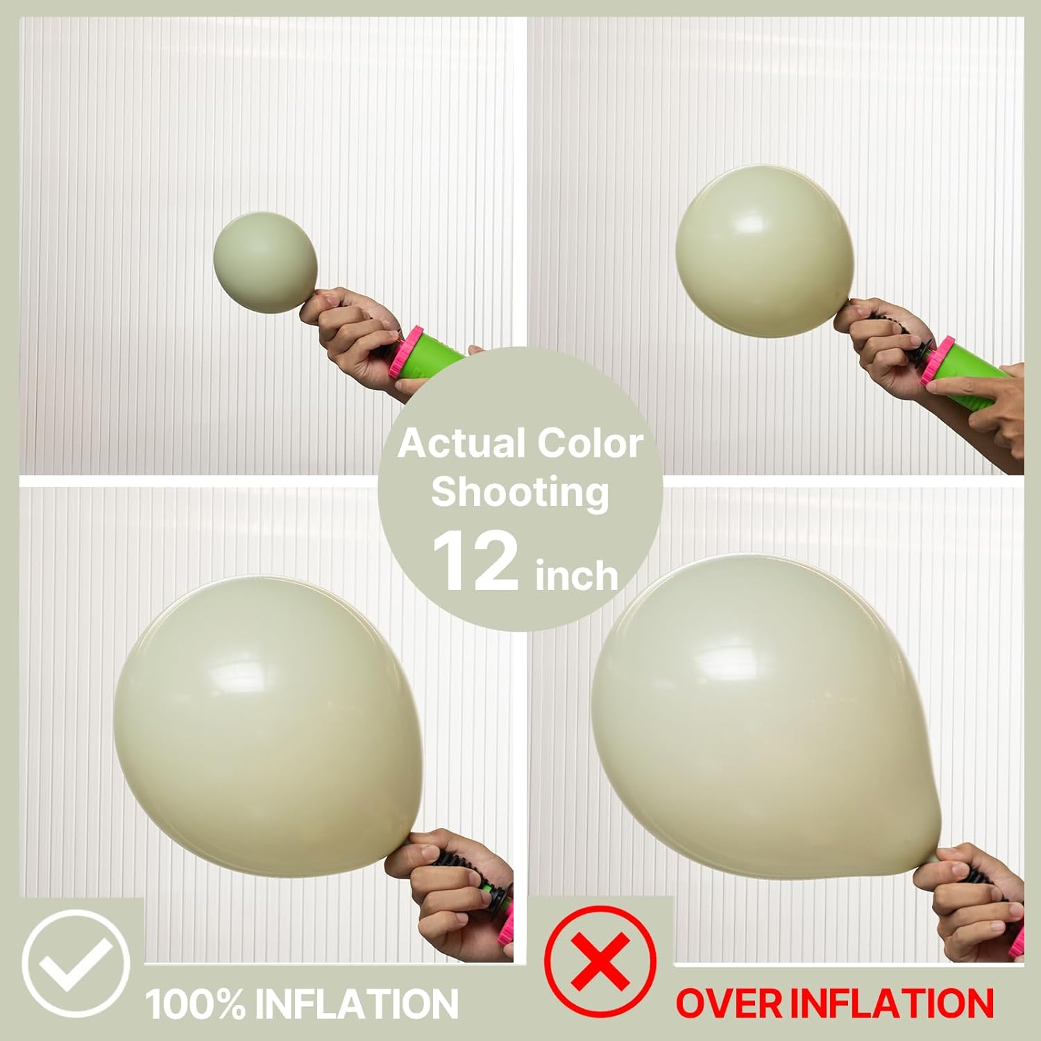 PartyWoo Sage Green Balloons - 155-Piece Latex Balloon Arch Kit for Weddings & Birthdays | Various Sizes 5-18 Inch