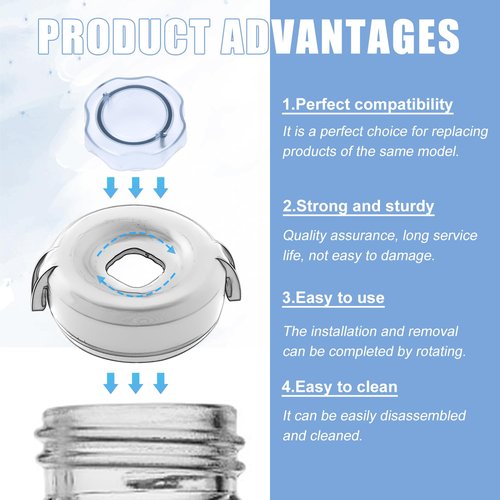 2pcs Lid Plug Replacement Part Accessories for Vitamix 64oz Advance Low-Profile Container, Blender Replacement Cap Compatible with Vitamix 7500 Series, Pro 750 Model, 300 Professional Series & More