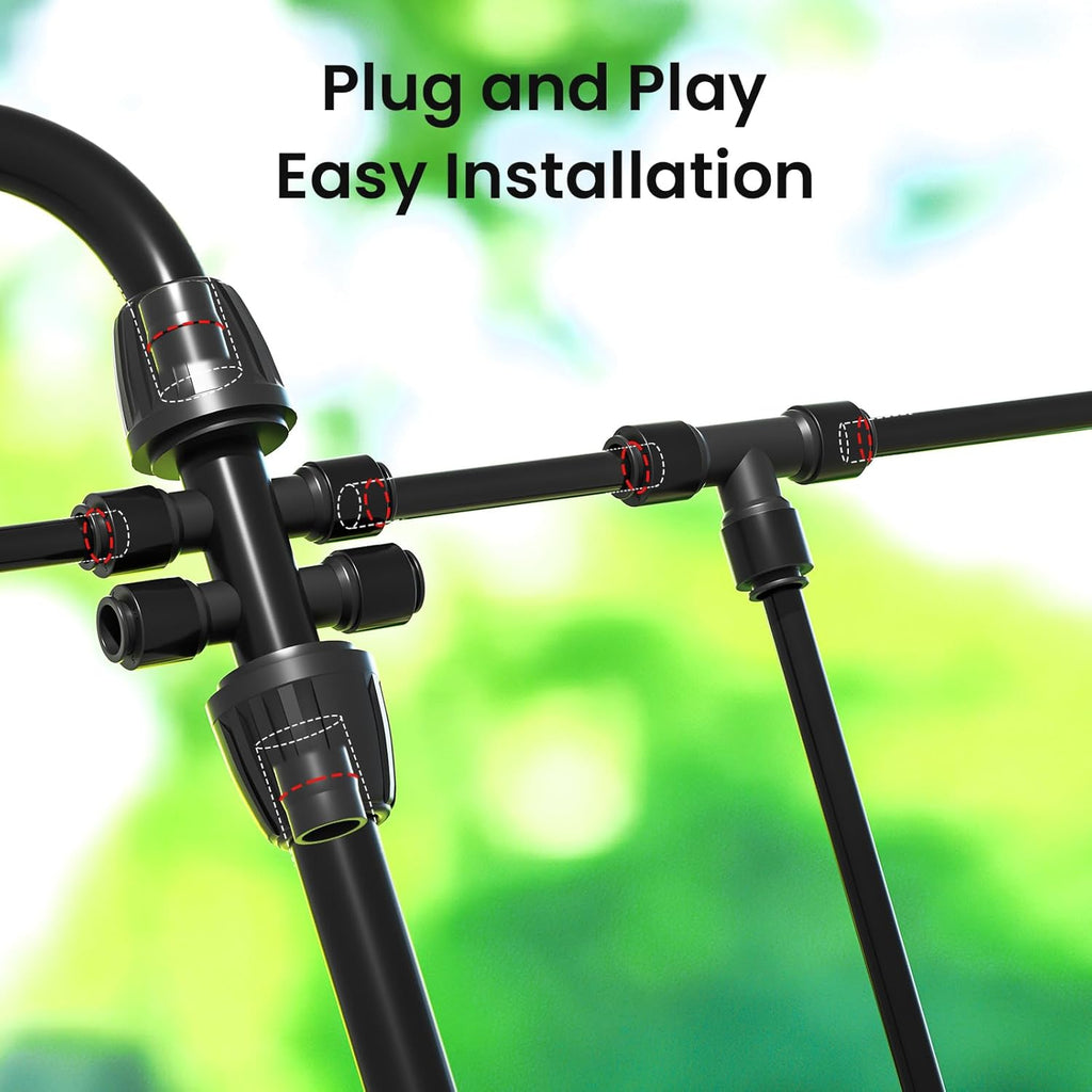 MIXC Drip Irrigation System Kit - 230FT Automatic Garden Watering with Adjustable Nozzles & Sprinklers