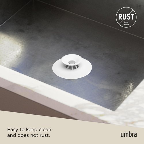 Umbra Flex Drain Stop/Hair Catcher, White