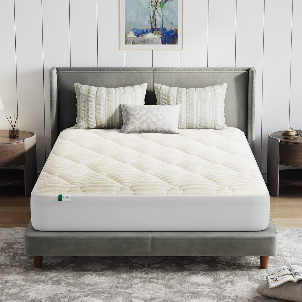 Novilla Fleece Mattress Topper Queen, Warm Sherpa Mattress Pad, Cloud-Like Soft Bed Cover for Winter, Deep Pocket fits up to 21", Machine Washable
