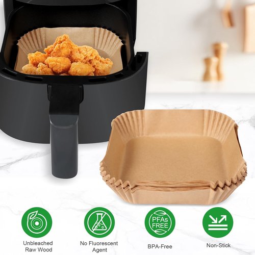COSORI Mini Air Fryer Liners - 130 PCS Disposable Parchment Paper Baking Sheets for 2.1 Qt Air Fryer