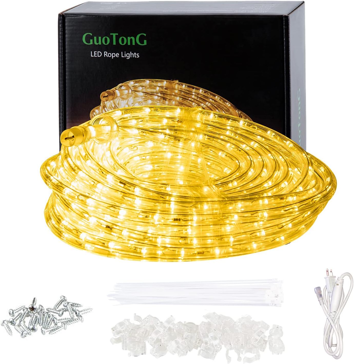Skiennix 50ft LED Rope Lights - 540 Warm White LEDs, Waterproof & Connectable for Indoor/Outdoor Use