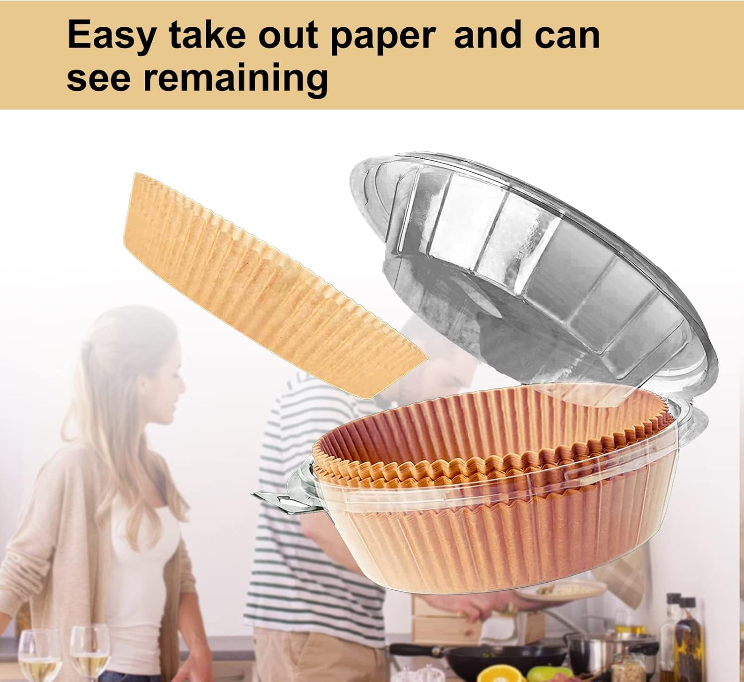 Power XL Large Air Fryer Disposable Paper Liners - 10 Inch Non-Stick Parchment Baking Pads