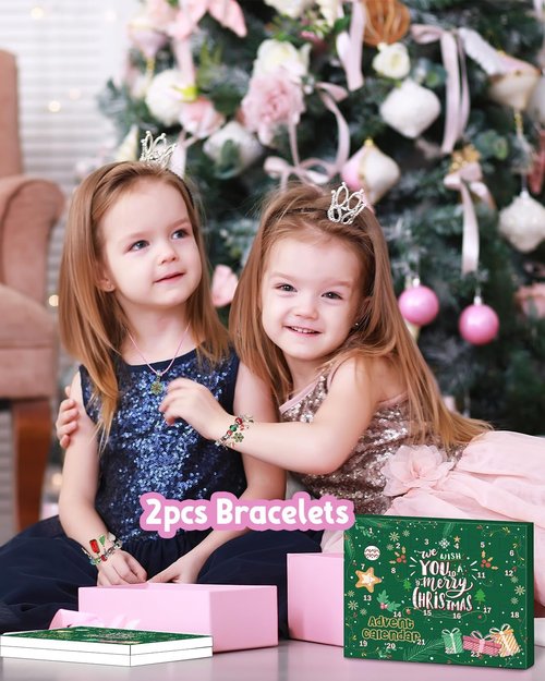 Advent Calendar 2025 | Jewelry Making Kit for Girls - DIY Charm Bracelet Countdown to Christmas