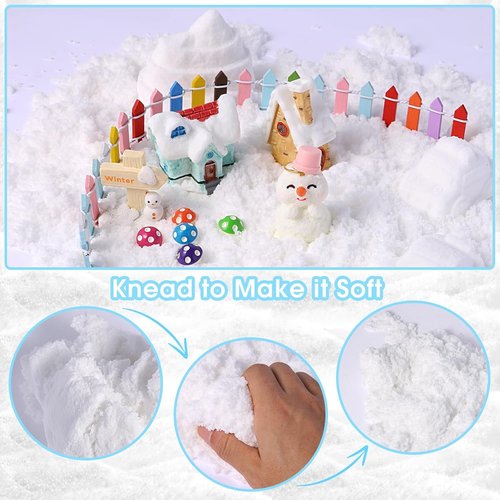 FIIOEOY Snow Sensory Bin - Play Sand Art Kit with Arctic Animal Figures | Winter Wonderland Toy for Kids Ages 3-8