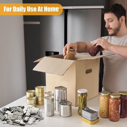 Tarpop Bulk 100 Pieces P51 Can Openers Military Stainless Steel Survival Camping Army Emergency Portable Keychain Manual Can Opener for Travel Christmas Gift(Silver)