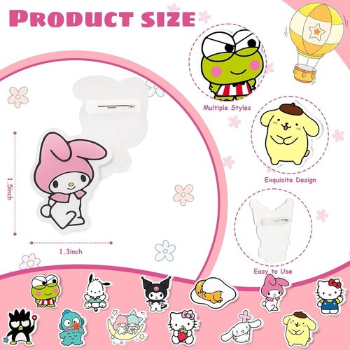 Joi-Fun 86pcs Kitty Birthday Party decorations Set Included 12 Bracelets, 12 Acrylic Pins, 12 Keychains, 50 Stickers, for Boys and Girls Cartoon Theme Party