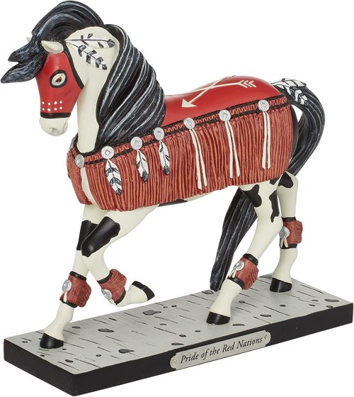 Enesco Pride of The Red Nations Figurine - 7.4 Inch Multicolor Trail of Painted Ponies Collectible