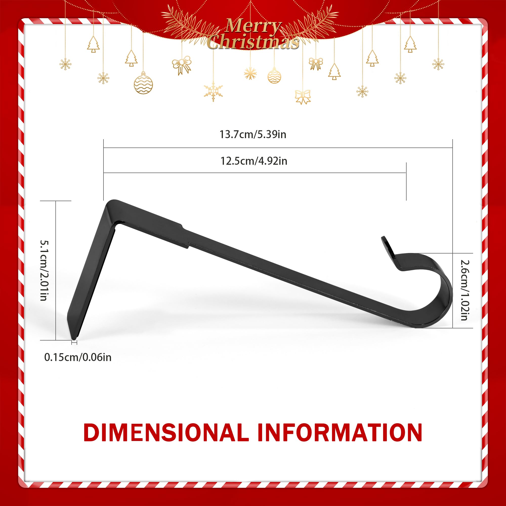 Doitory Christmas Stocking Holder Hanger,4 or 6 Pack Stocking Holders for Fireplace and Mantle for Xmas Holiday Party Decorations