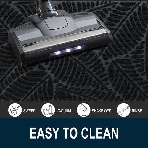 Colorxy Waterproof Doormat - Sturdy Natural Rubber, Non-Slip, Easy Clean, 30''x17'', Black