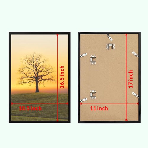 11x17 Black Picture Frame by [Brand Name] - Shatter Resistant Plexiglass for Stable Wall Display | Perfect Gift