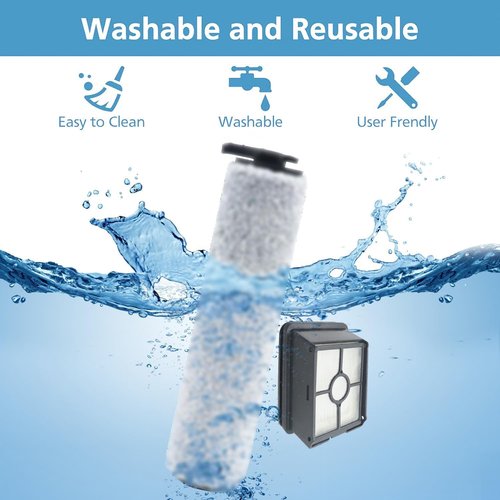 Laukowind Replacement Brush Roller Filter Set For Bissell HF3 3649A Vacuum Cleaner, Efficient Cleaner Filter Set Compatible with Bissell HF3, 2 Brush Roller and 4 Filters and 4 Sponges